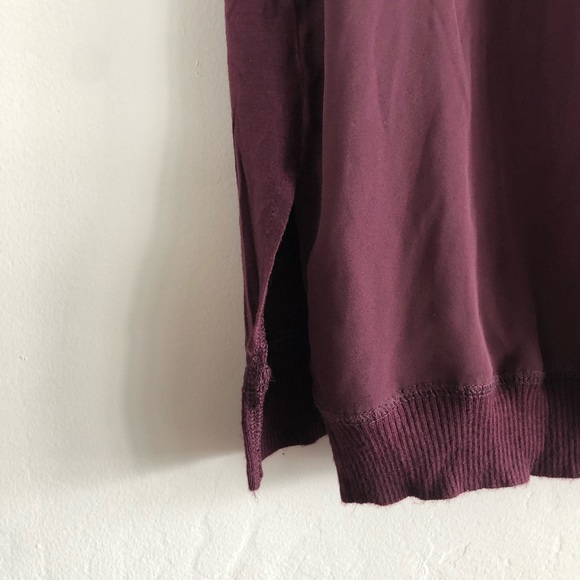 Halogen | Sheer Front Knit Short Sleeve Blouse Top - Picture 3 of 6